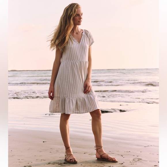 Pact Dresses & Skirts - Pact Organic Cotton Coastal Double Gauze Throw-And-Go Striped Dress Size Small